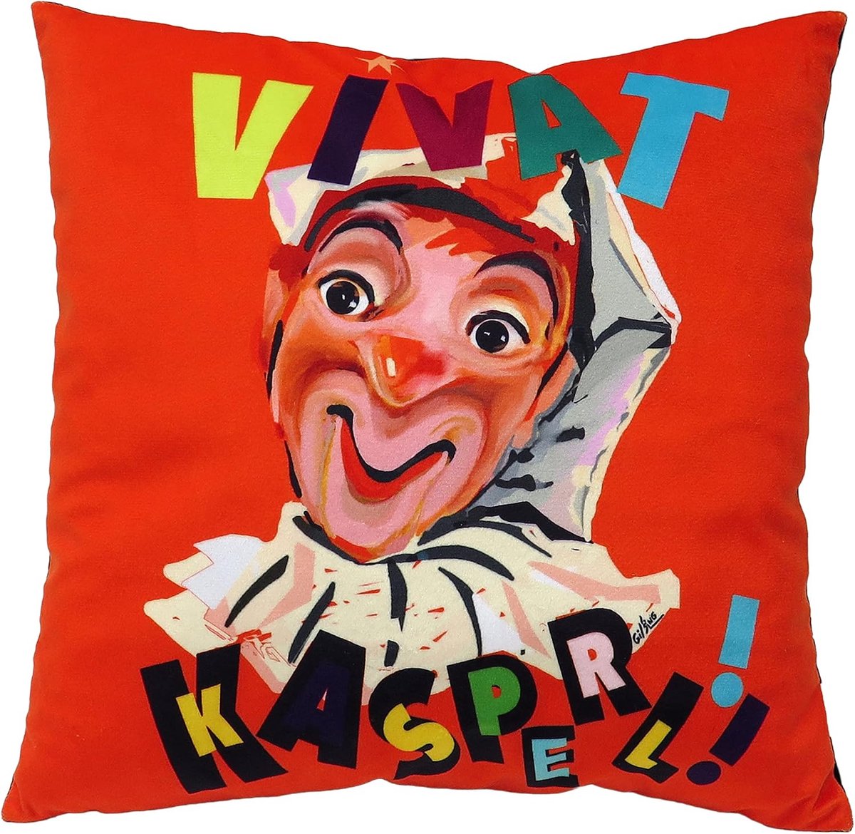Kussensloop lendenkussen werpkussen hoofdkussen hoofdkussen hoofdkussen originele Kasperl en Pezi 30x30 cm, meerkleurig, voor kinderen jongens meisjes baby's