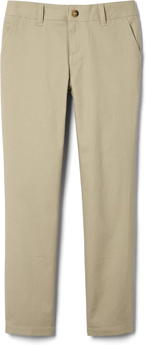 Toast Broek met rechte pijpen en verstelbare elastische taille voor meisjes, Kaki, 7