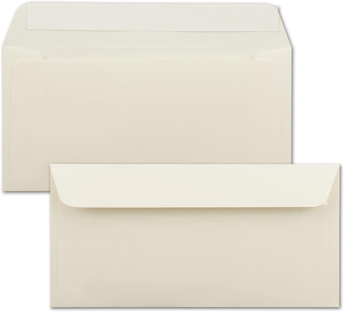 25x enveloppen DIN lang - 11 x 22 cm - zelfklevend - kleur: crème - 90 gram per m² - zonder venster