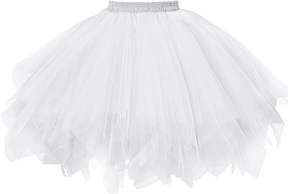 Rok voor dames, knalkleurrijke meerlaagse tutu-rok voor carnaval en jaren 80-feest