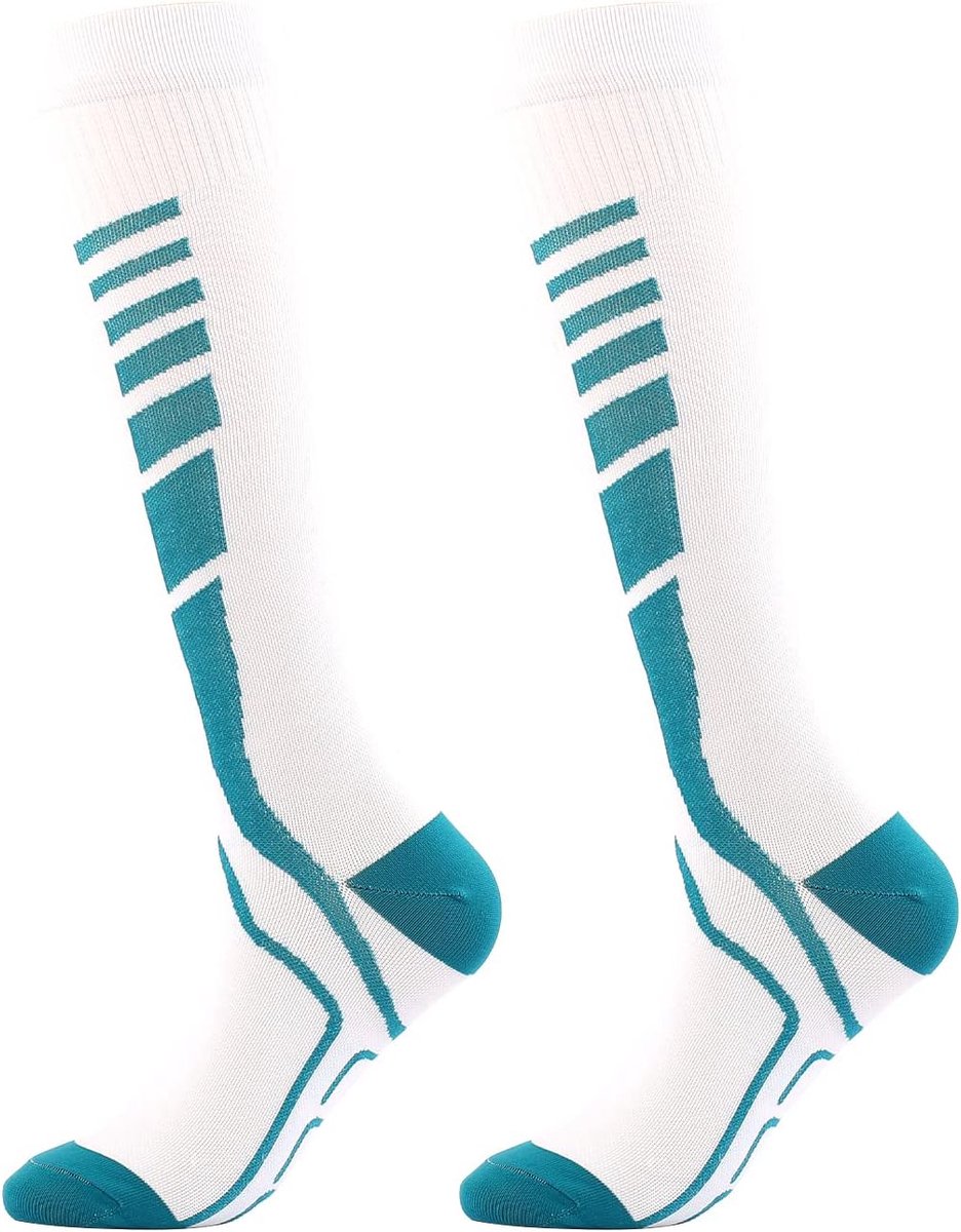 Compressiekousen voor dames en heren, compressiesokken, steunkousen, sokken voor hardlopen, sport, reizen, wielrennen, hardlopen, joggen, buiten, fietsen