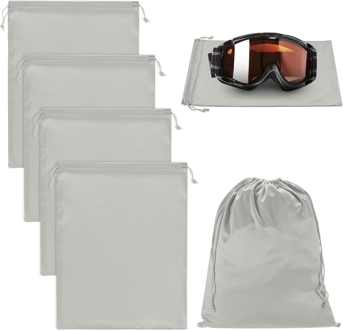 Ski Goggle Bag, Zachte Microfiber Pouch Bags Case met Trekkoord voor Sneeuw Goggles/Camera Lenses/Zonnebril