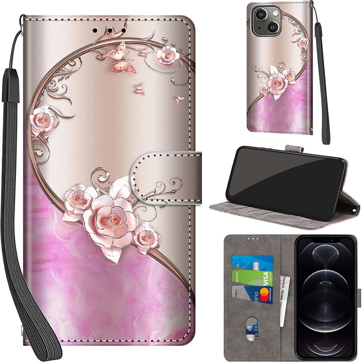 Portemonnee Telefoonhoes voor iPhone 13 / iPhone 14 Steeg