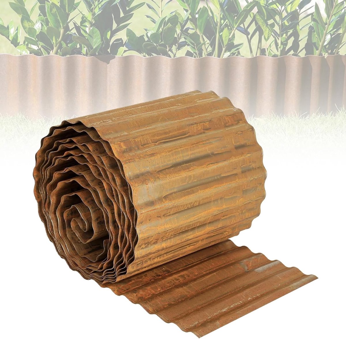 Corten staal tuinrand, flexibele bloemenbed border, eenvoudig te monteren, 20 x 600 cm, ideaal voor verhoogde bedden en boomranden, duurzaam en weerbestendig