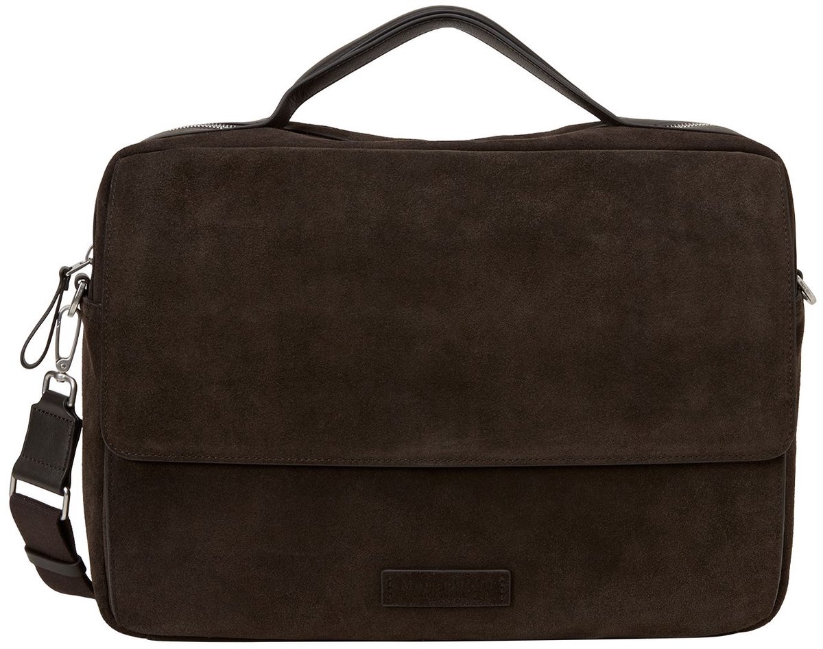 Marc O'Polo Leren business tas laptoptas met laptopvak Emil Business Bag Burnt Coffee donkerbruin