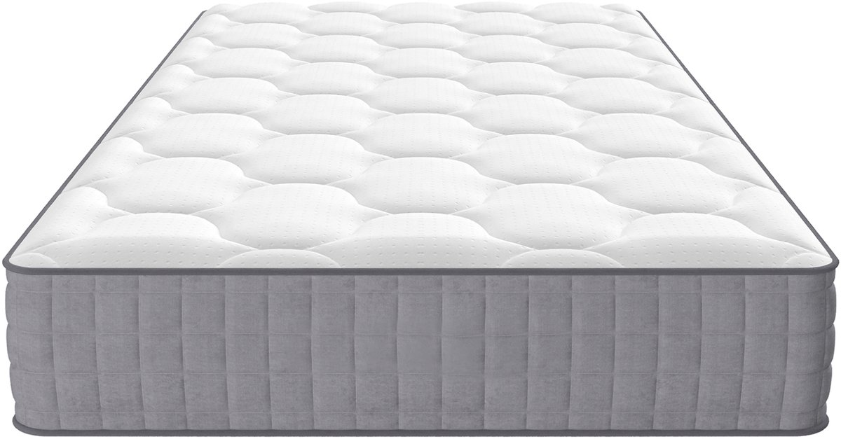 MODENUIT Pocketveringmatras – 7-Zones – 90 x 200 x 25 cm – Koudschuim – Wit – H3 – 200 kg – Met Vier Handgrepen