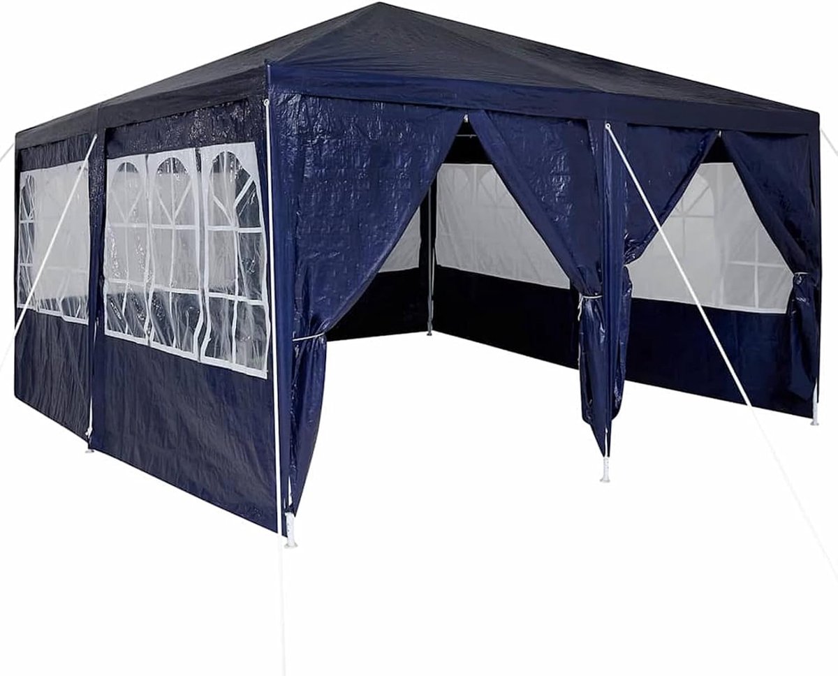 400 x 400 x 266 cm, wit, polyethyleen, waterdicht, uv-bestendig, met 8 afneembare zijwanden voor bruiloften, tuinfeesten en outdoor-evenementen