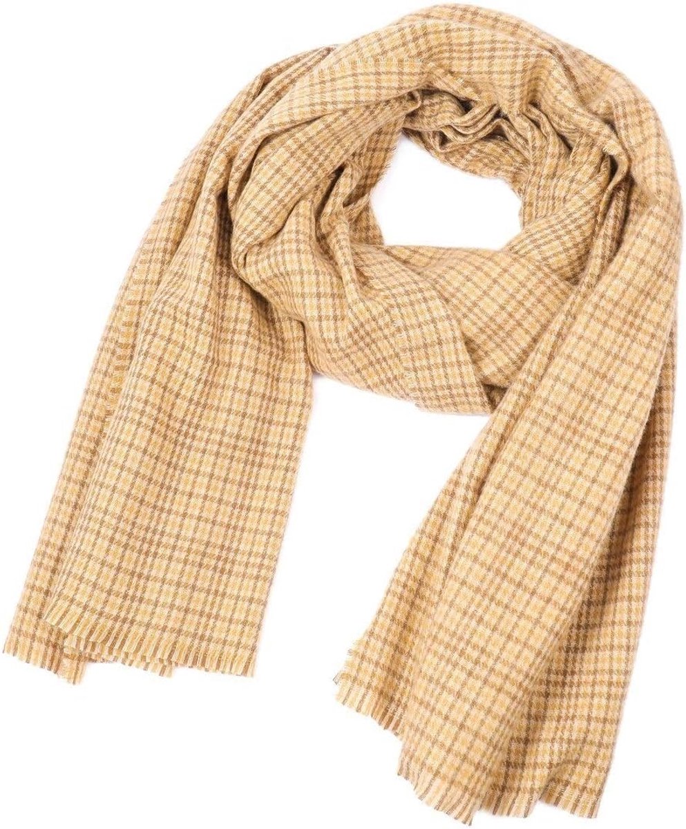 Kleine rooster omzoomd kasjmier warme sjaal for dames (Color : Yellow)