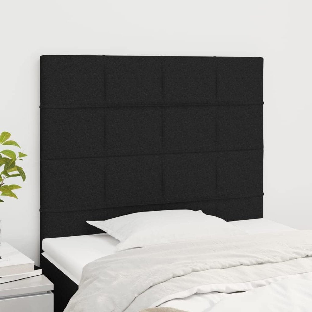 Hoofdsteunen 2 stuks zwart 100 x 5 x 78/88 cm stof hoofdeinde voor slaapkamer slaapkamer meubels hotels