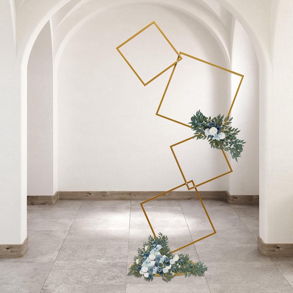 Vierkante achtergrond, standaard voor bruiloft, afneembaar 4-tier metalen bloemenframe voor fotocabine achtergrond, gangdecoratie, tafeldecoratie.
