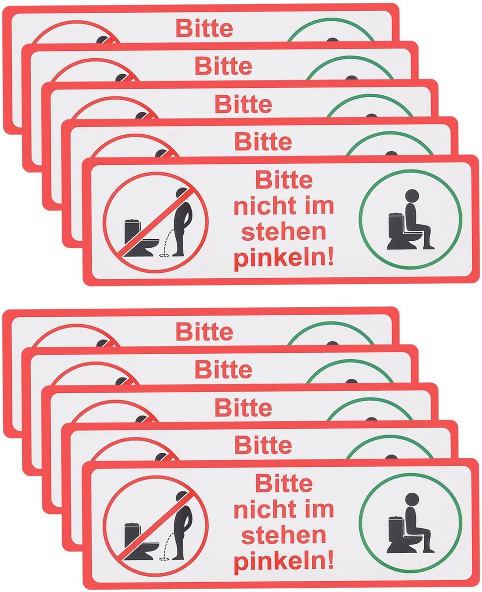 Dailygoods- WC Sticker - Herinnering Teken - Zelfklevend - Waterdicht - Duurzaam PVC - 15x5 cm - Toiletstickers