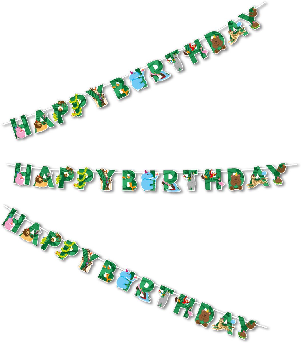 LUQ – Jungle Kinderfeestje Happy Birthday Slinger – 3m – Safari Party Decor – Verjaardag Versiering – Direct Ophangen