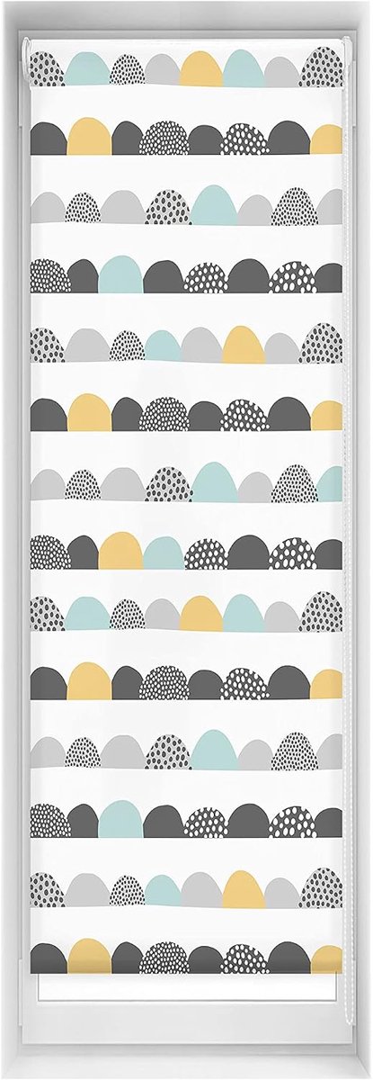 Easy jaloezie zonder boren, bedrukt, lichtdoorlatend, digitale druk, halve maan, 55 x 150 cm (breedte x hoogte), stofmaat 52 x 145 cm
