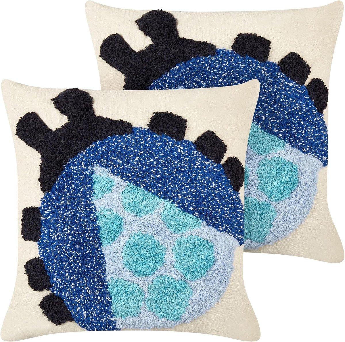 Kussens met lieveheersbeestje motief meerkleurig 45 x 45 cm Ladybird