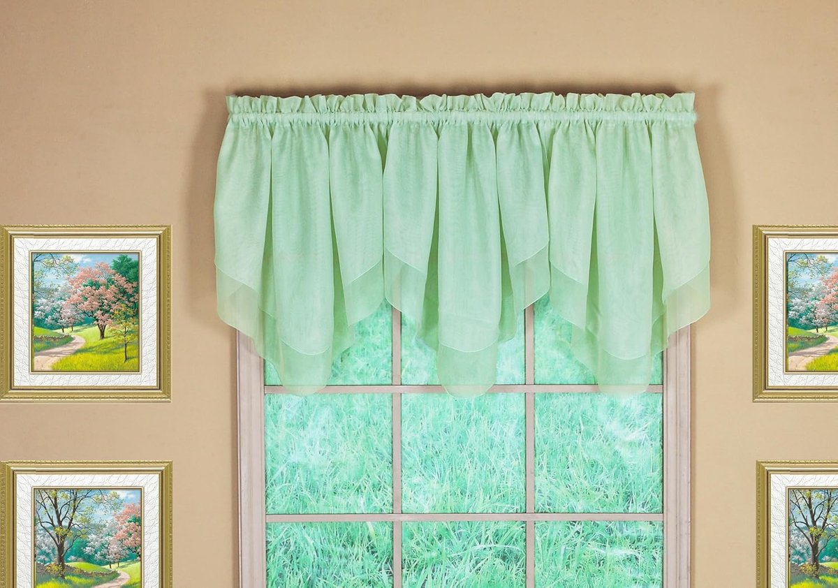 Curtain Emelia Original Voile Ascot 63,5 cm, salie, 101,6 cm B x 63,5 cm L