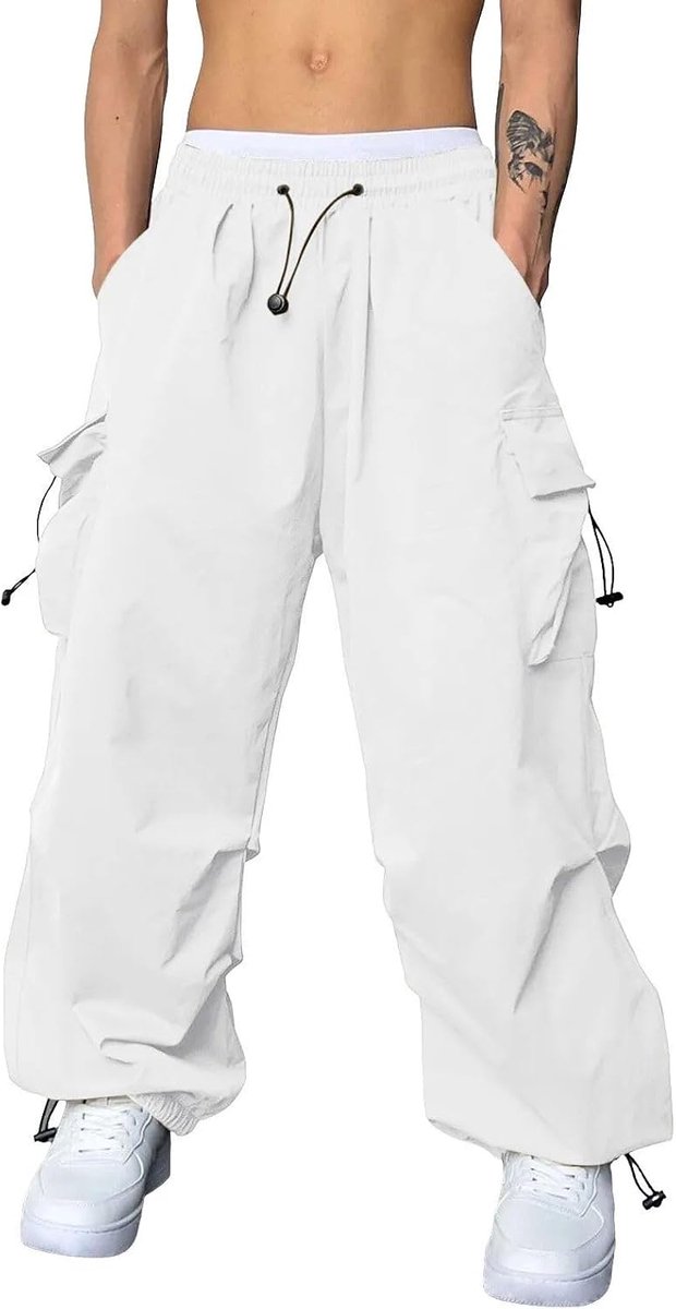 baggy cargobroek trendy casual parachutebroek losse harembroek met zakken Y2K