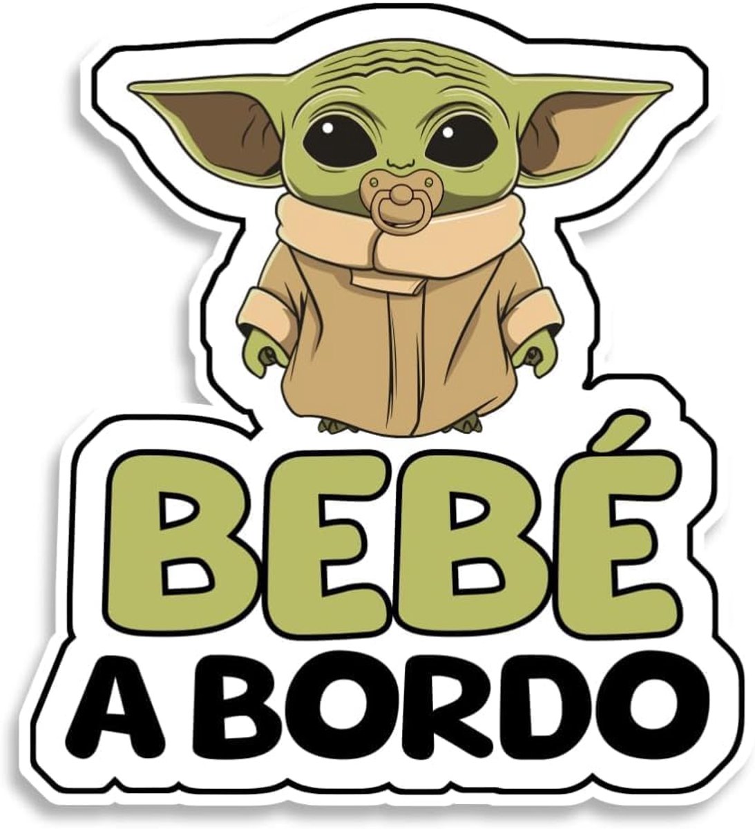 Baby an Bord Star, vinyl, UV-sticker voor auto, 15 x 15 cm (Baby Yoda)