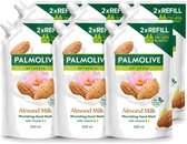 6 x Palmolive – Handzeep Navulling – Naturals Almond Milk – 500 ml - Voordeelverpakking - 6 stuks