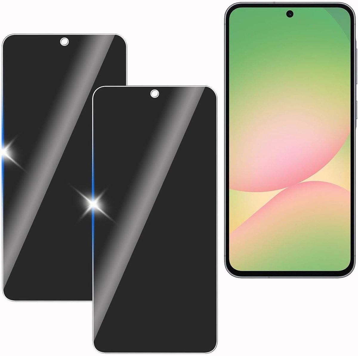 Voor Samsung Galaxy A56, 2 stuks privacy scherm anti-snoop film, anti-spion beschermglas film,privacy scherm, 9H hardheid, krasbestendig