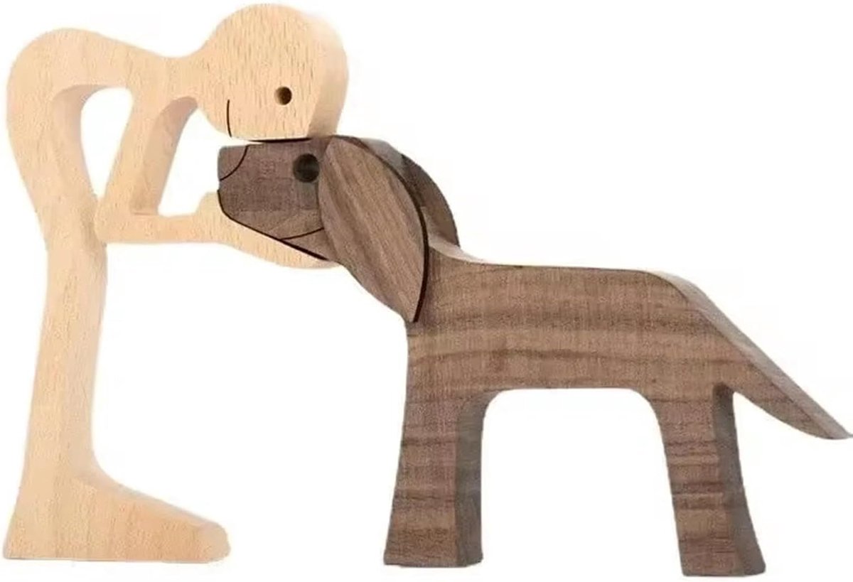 houtsnijornamenten, houten figuur voor honden, hartverwarmend cadeau, handgemaakte hond, houtsnijwerk, puppy, hout, handwerk, sculptuur voor hondenliefhebbers, knutselfiguur, hout, thuis,
