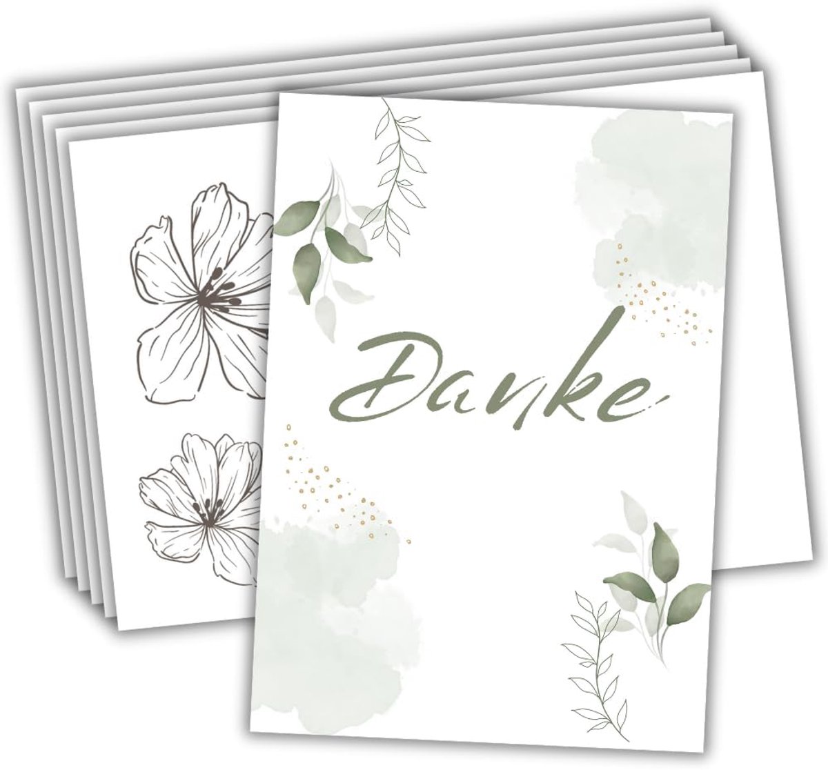 10 bedankkaarten met enveloppen | bloemenbloemendesign | posterkaarten 10,4 x 14,8 cm | kaarten om mee te danken voor bruiloft, verjaardag, verjaardag, doop, communie, feest of ruhestand