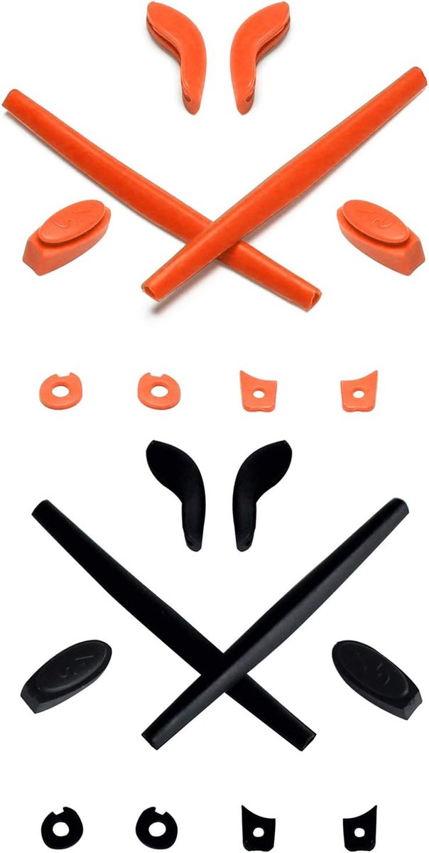 Vervangende oorsokken neusstukken Kits voor Oakley Juliet zonnebril - Opties, Oranje en Zwart, Eén Maat