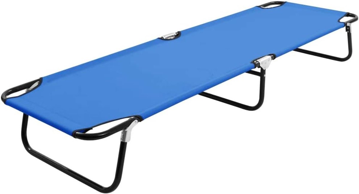 Opvouwbaar campingbed, zonnebed, 190 x 58 x 28 cm, met 3 poten voor grote stabiliteit, opvouwbaar voor eenvoudige opslag en transport, maximale belastbaarheid: 120 kg, gepoedercoat staal.