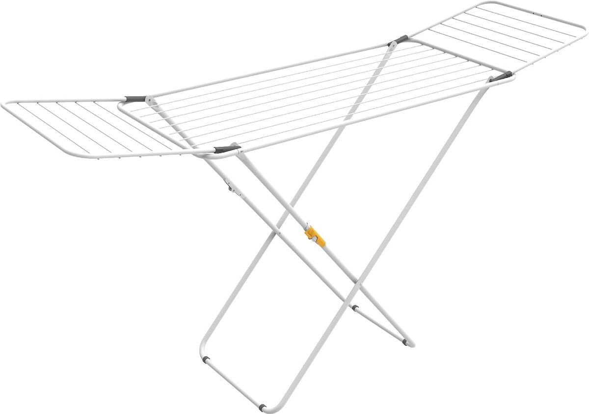 Droogrek Sussi – vergrendelbare vleugels – veiligheidsvergrendeling – 52 x 176 x 96 cm – 18 m droogoppervlak – design en kwaliteit van Zweden sterkste droogrek (Wit)