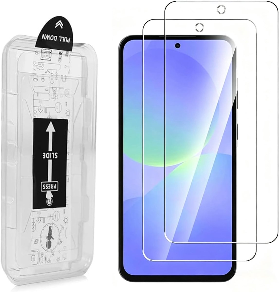 Screen protector voor Samsung Galaxy A36 5G, 2 stuks krasbestendige displaybeschermfolie, HD helder, zonder luchtbellen, Ultra Boven 9H+ Gehard glas