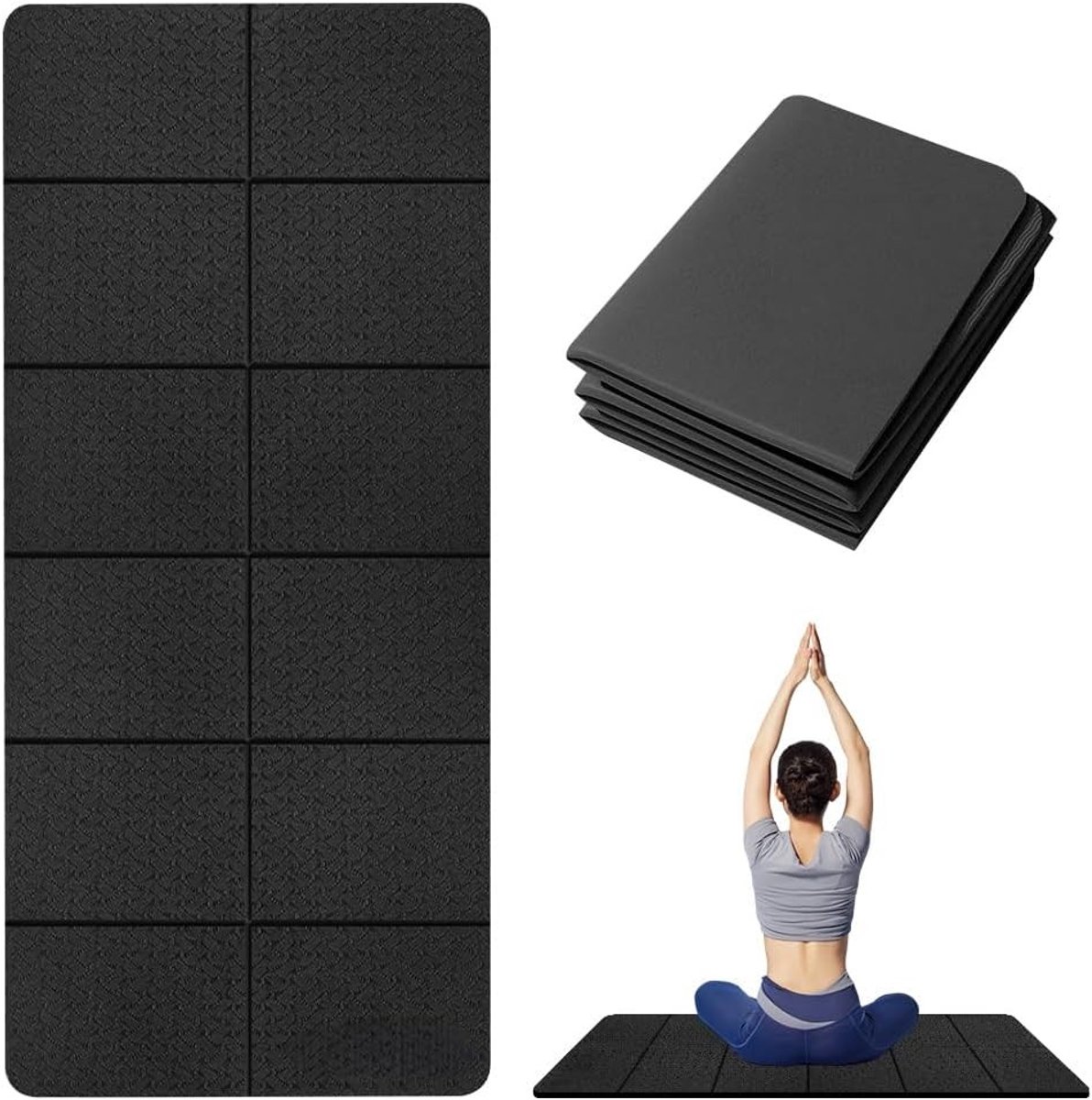 Vouwbare Vloerbeschermingsmat voor Fitnessapparatuur, 72 x 24 mm, 6 mm Dikte, Geluidsisolatie en Schokabsorptie, Ideaal voor Loopbanden en Fitnessmachines