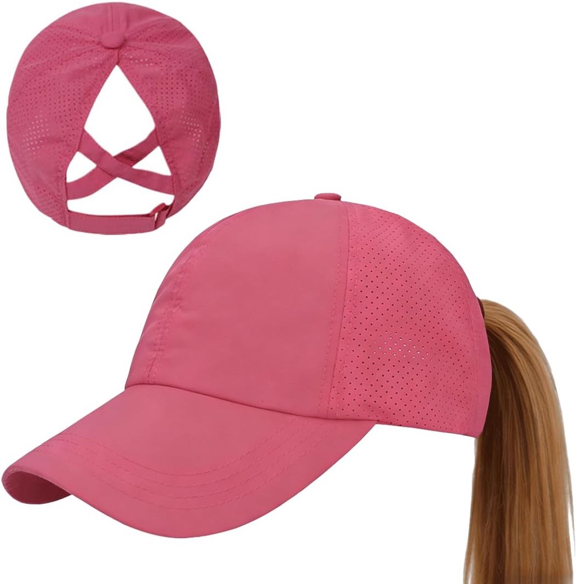 baseballpet voor dames, verstelbaar, sneldrogend, mesh, ademend, baseballpet, zonwering, baseballcap