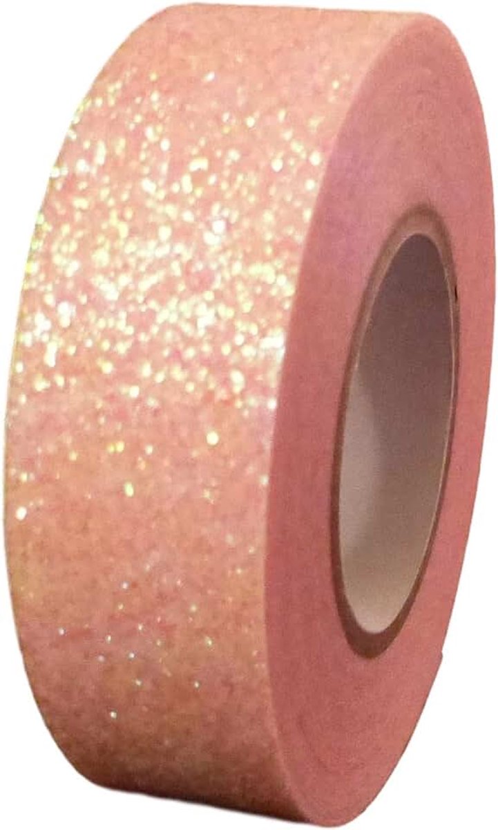 Washi Tape Decoratieve Craft Zelfklevende Stick Op Sticky Glitter Trim (Roze Iriserend)