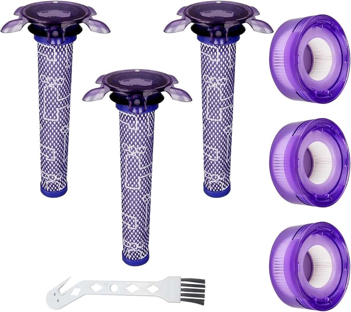 Upgraded Star Vacuüm Vervangende Filters voor V7 V8 Nieuwe Versie Auto+Boot handheld Stofzuiger Dier Extra SV25 SV10, 2 Sterren Pre-Filters en 2 HEPA Post Vervangen Onderdeelnummer 965661-05