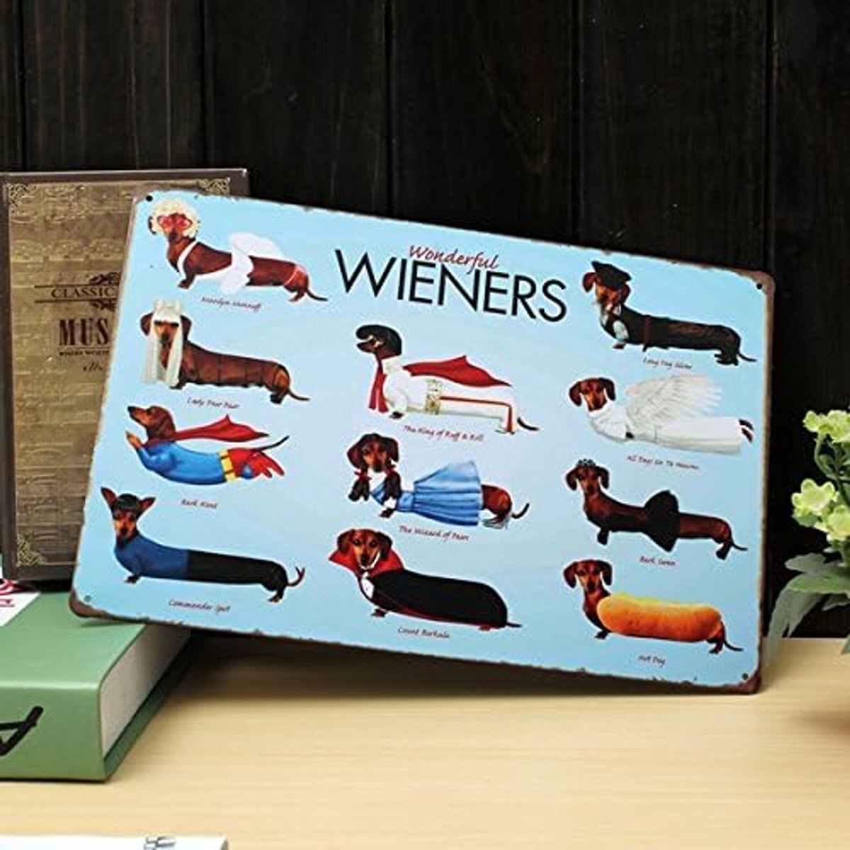 hond tinnen bord vintage metalen plaquette poster bar pub huis muur decor