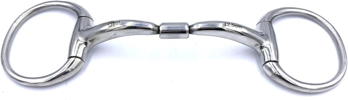 Gebit ErgoBit olijfkopstang dubbel gebroken met Roll-R anatomisch van roestvrij staal ringdiameter 70 mm bijtdikte 14 mm (13,5 cm)