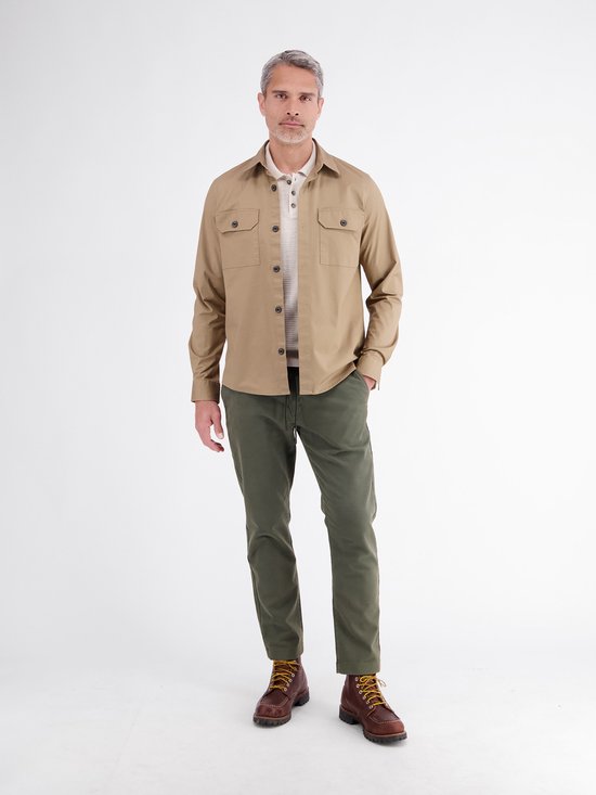 LERROS Casual chino van vormvaste stof met tailleband met trekkoord , Maat: W36_L32 , Kleur: NORDIC OLIVE , 65% katoen, 32% lyocell, 3% elastaan