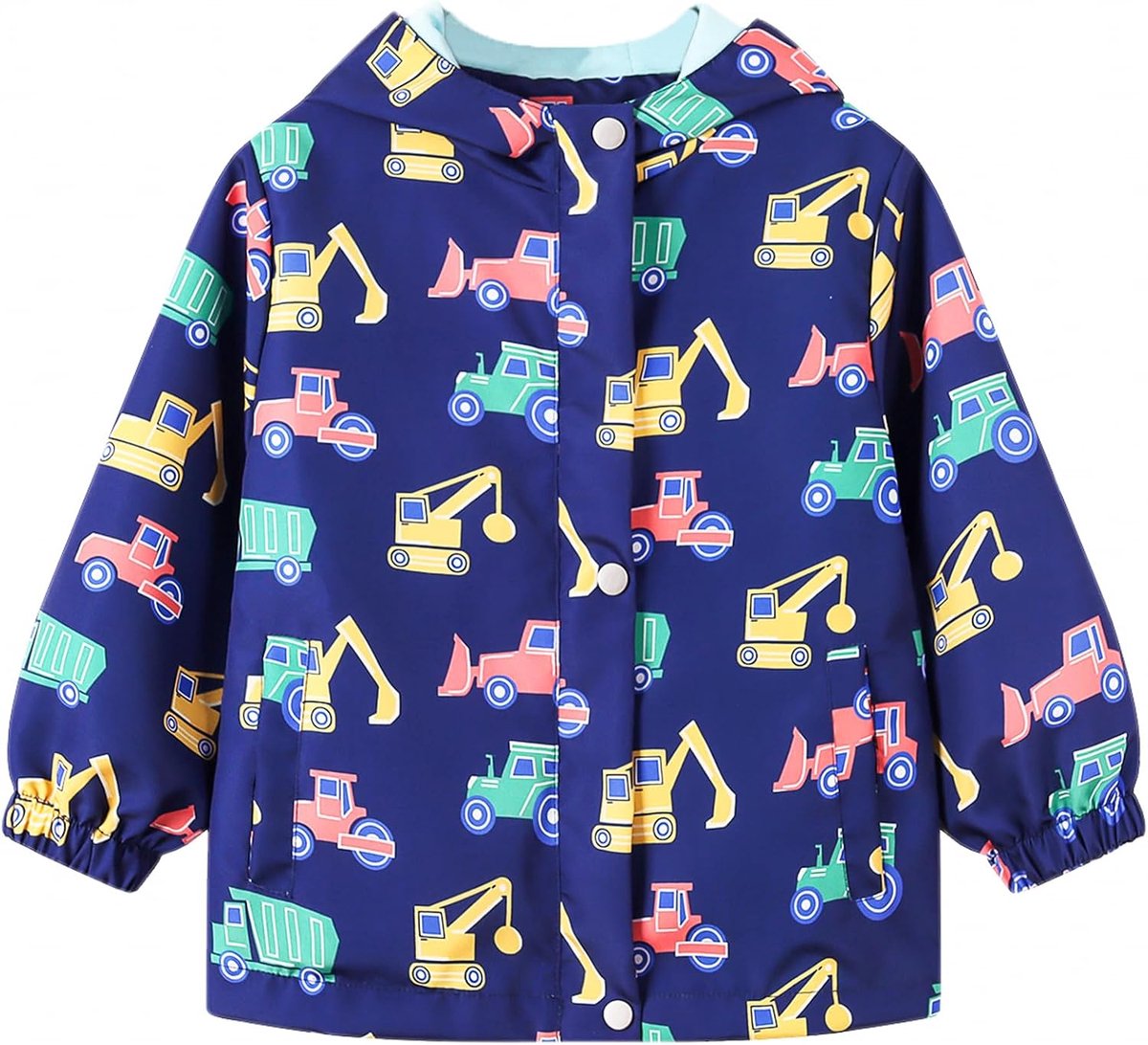 Jas Kinderen Waterdichte Regenjas Meisjes Jongens Overgangsjas Lichtgewicht Ademend Gevoerde Hooded Jassen Lente Herfst Windbreaker Winddichte Jas 2-10 Jaar, 92-140