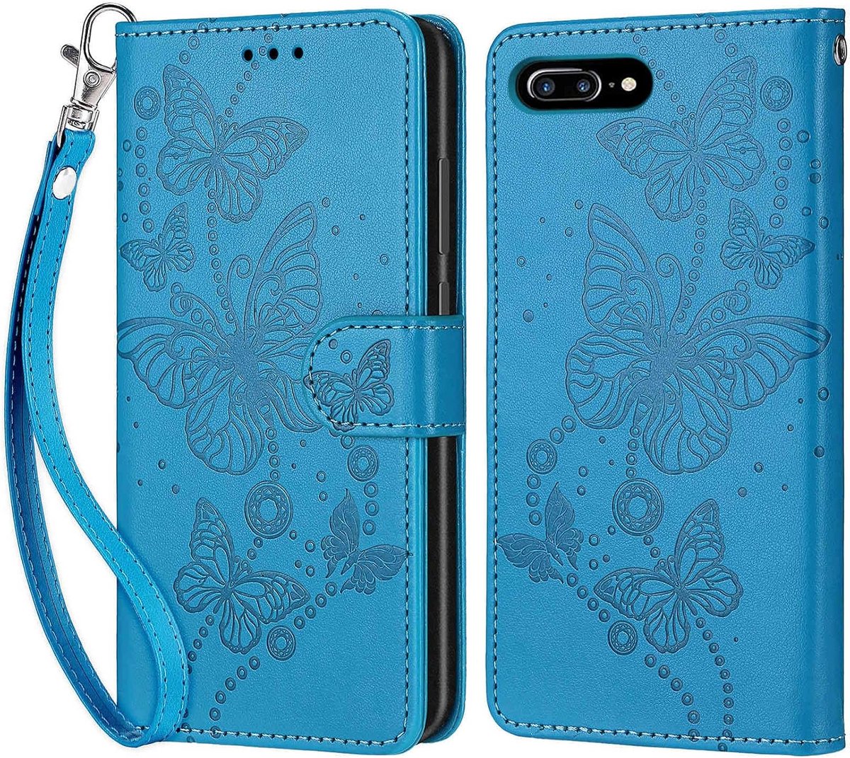 Telefoonhoesje voor iPhone 7 Plus/ 8 Plus, vlinderblauw