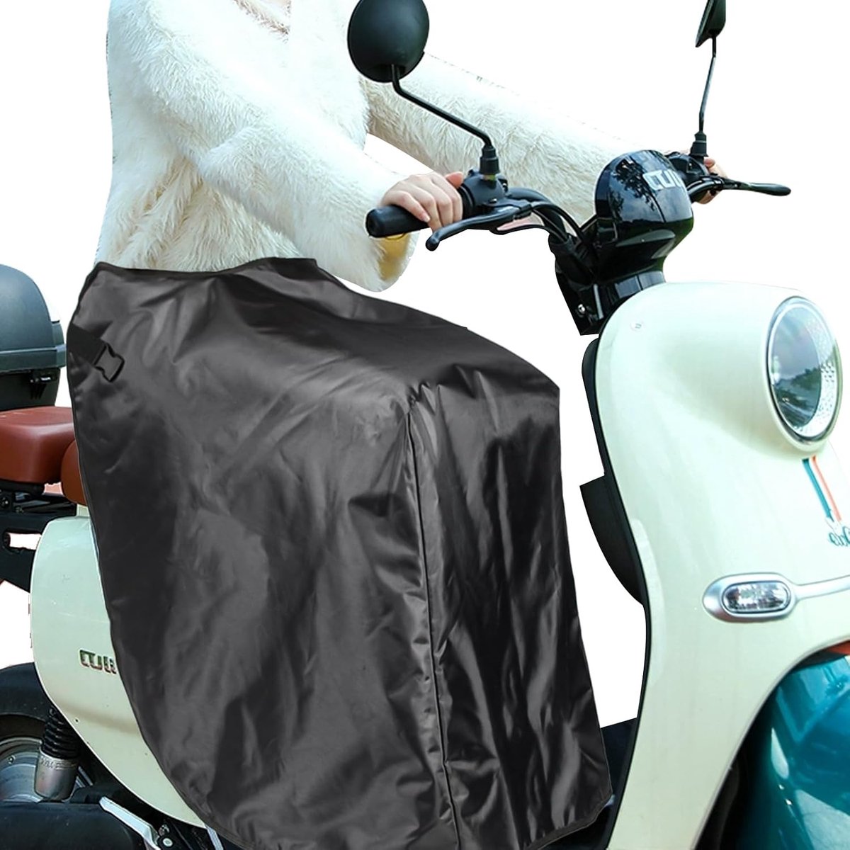 Scooter, beenbescherming voor scooter, bescherming tegen weersinvloeden, universeel, 600D Oxford-katoen, afdekking beschermt tegen wind, regen en kou, zwart