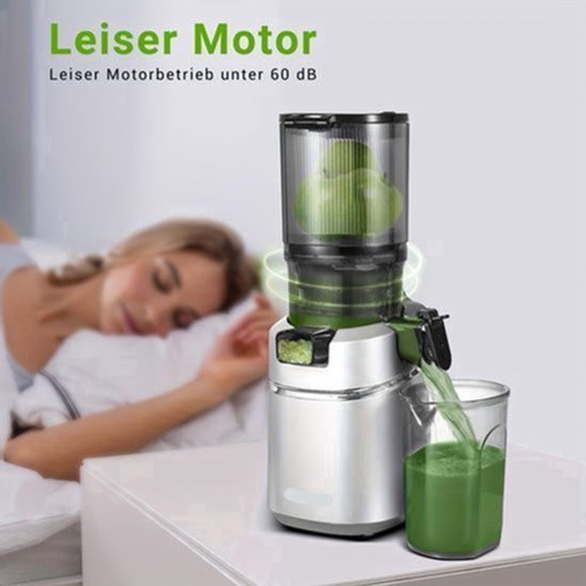 Slowjuicer – Slow Juicer – Sapmachine – Sapcentrifuge – Juicer – Brede Opening 13,5 Cm – 1,8 Liter Opvangbak – Stil Motor