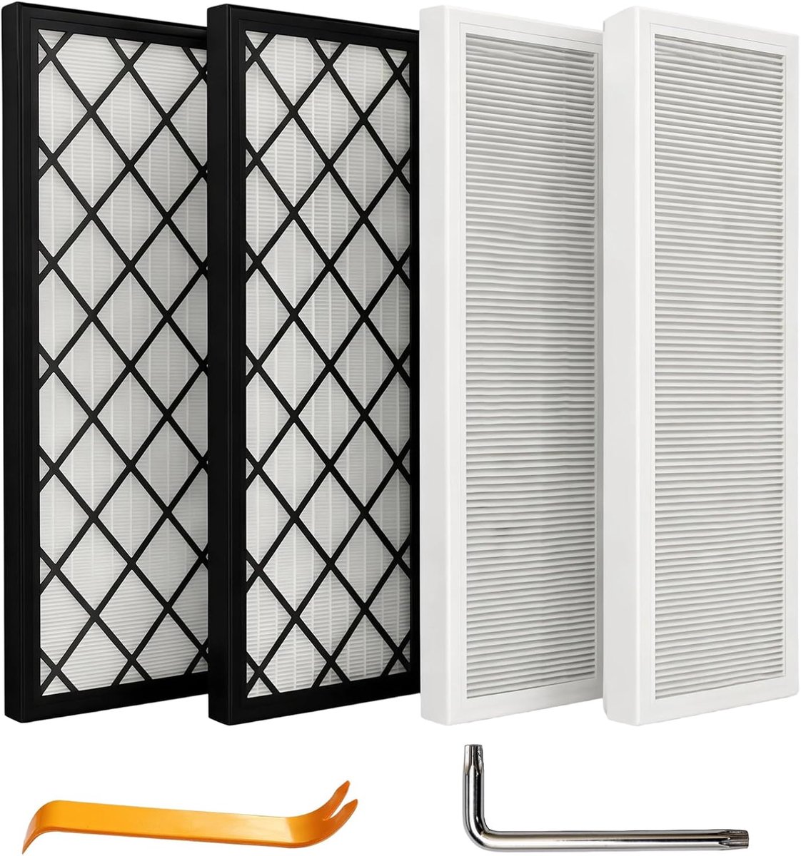 4 stuks binnenfilters, compatibel met Tesla Model Y 2020-2025, HEPA-filter voor Tesla Model Y, externe luchtfilter auto, 5-laagse filtratie cabinefilter