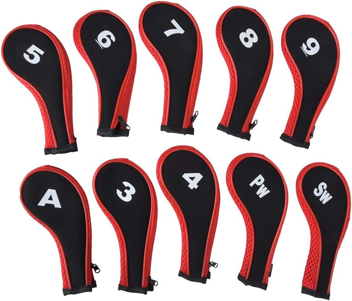 10PCS Iron Headcovers met Metal Number Plate voor Cobra - Neoprene Fairway Woods