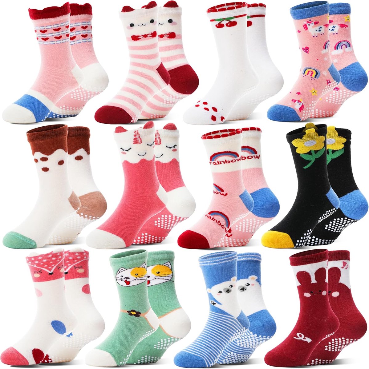 Sokken Kinderen Baby Meisjes Sokken Antislip Sokken Kinderen Anti Slip Katoen Grappige Sokken voor Kinderen Meisjes Peuter
