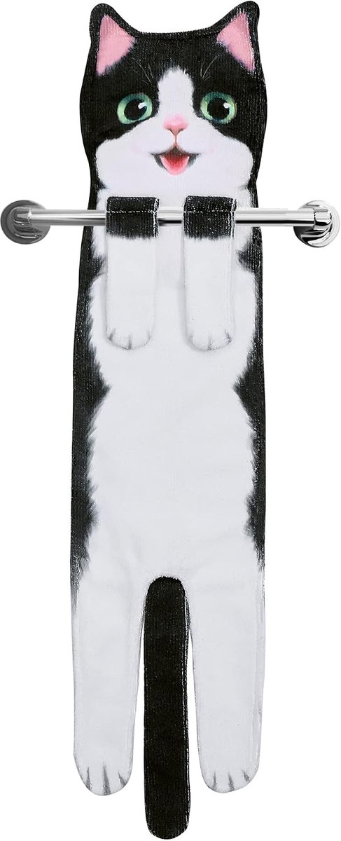 Handdoeken - Leuke badkamer keukenhanddoeken kat decor decoratieve hangende gezichtshanddoeken super absorberend zacht - Unieke Moederdag Verjaardag Kerstmis Nieuw Thuis Geschenken voor