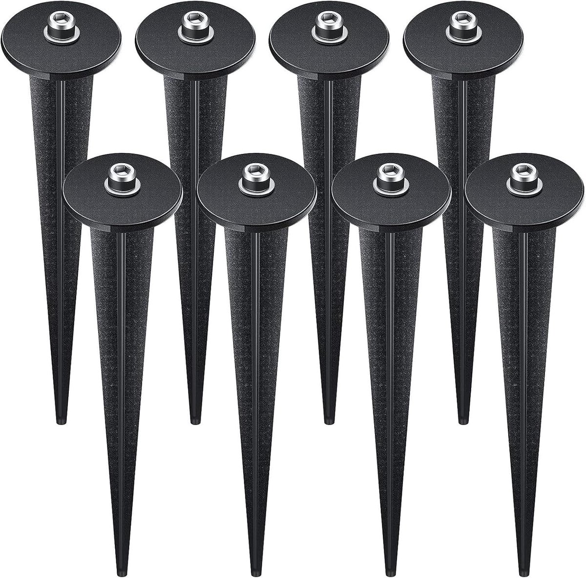 8 Stuks Grondpennen voor Flood Lights, Vervangende Metalen Grondstaken voor Buitenverlichting, Geschikt voor Zonne- en LED-lampen