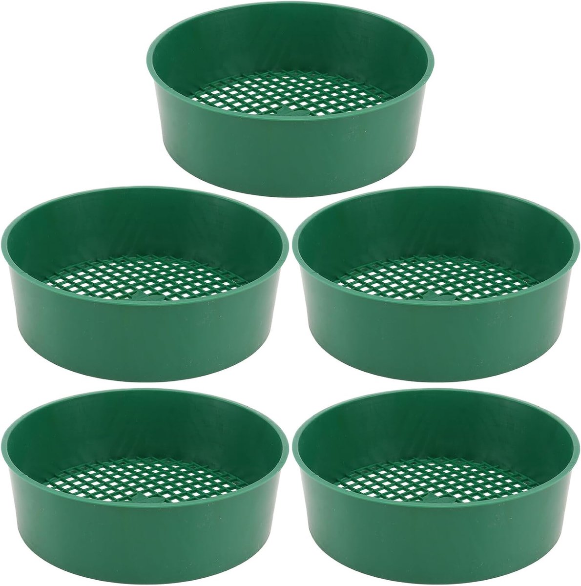 5 Stuks Delige Groene Tuinzeef Duurzaam Plastic Mesh Filter Handgereedschap voor Planten Grondzeven voor Tuinieren Compostzeven