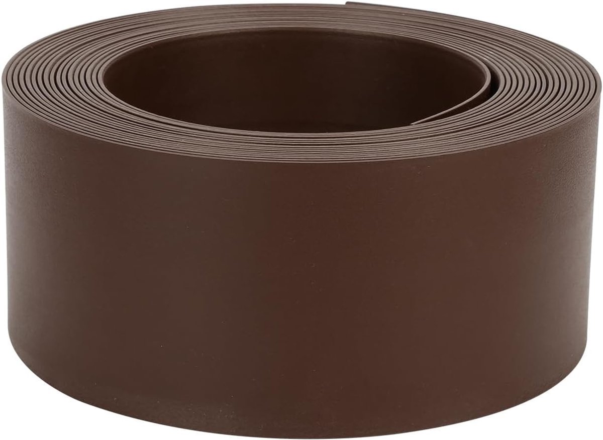 Gazon-isolatietape, anti-uv-vorstbestendig, 25 m lengte, 10 cm hoog, 2 mm dik, bruin, anti-curve rand, gazonsteen, scheidingsband, verpakking van 2 stuks