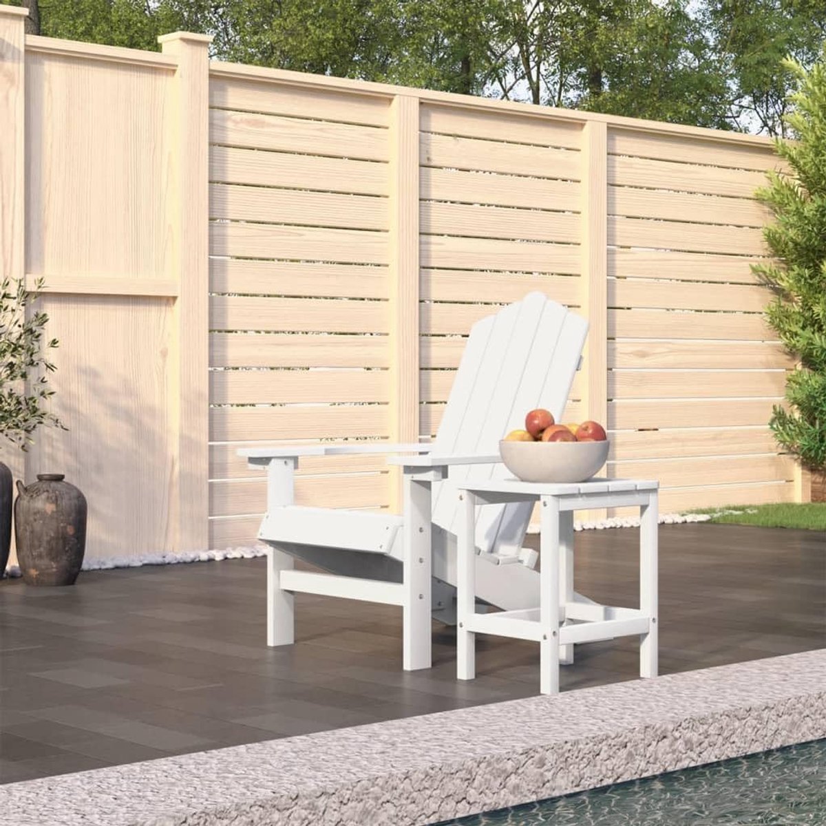 Adirondack tuinstoel met tafel HDPE wit