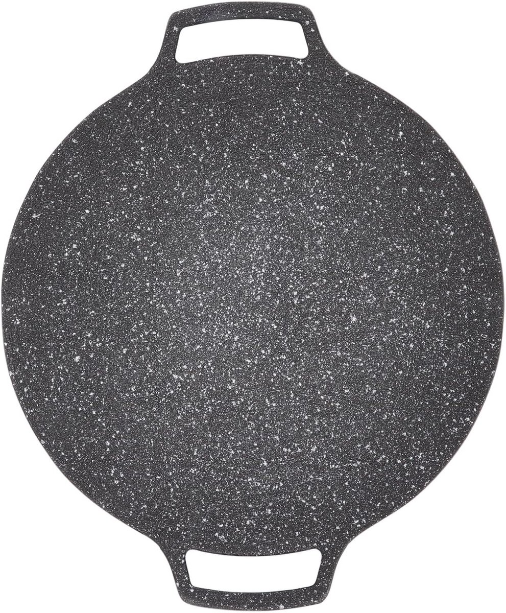 Griddler Koreaans, Bakplaten Kookgerei BBQ Grill Pan voor Fornuis Top Ronde Koekenpan Koreaanse BBQ Plaat Barbecue Gebruiksvoorwerpen voor Binnen of Buiten Koken (Gassoort 36cm)