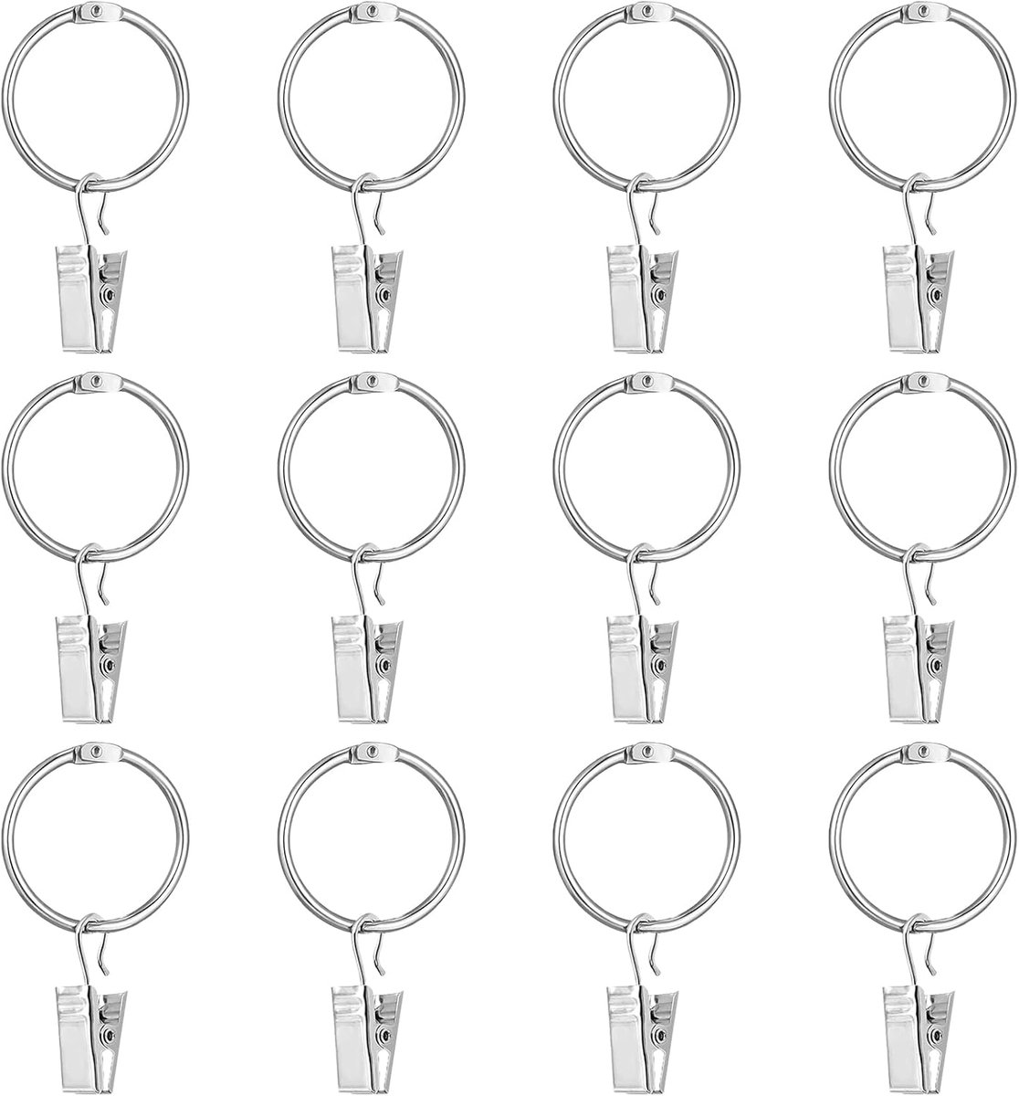 12 stuks gordijnclips met haken van roestvrij staal, douchegordijnclips voor thuis, raam, decoratie, fotografie, tentoonstellingen voor kunsthandwerk